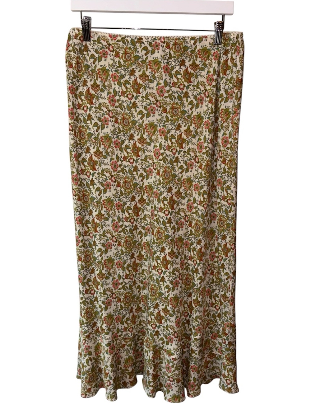 Vintage Sundance Silk Floral Midi Skirt Size 16 Boho Prairie Cottagecore - Picture 2 of 6
